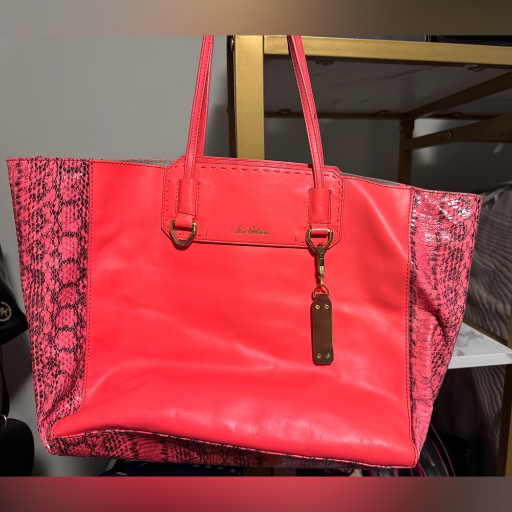 Sam Edelman genuine leather Neon orange tote